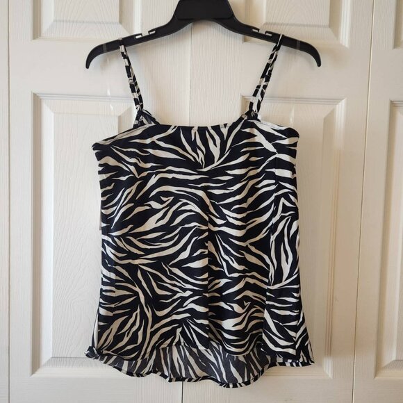 Time and Tru Womens Zebra Print Spaghetti Strap Cami Top XXXL Adjustable Straps - Picture 8 of 10